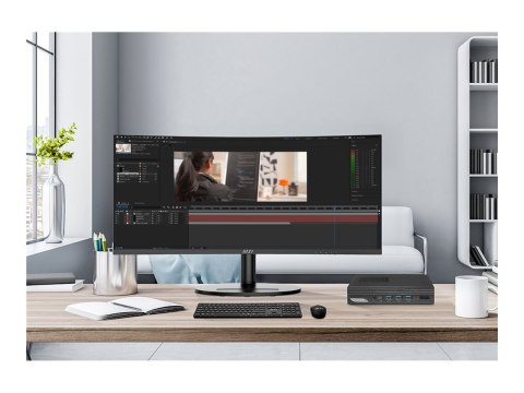 MSI Modern MD342CQP - Monitor LED - zaokrąglony - 34" - 3440 x 1440 UWQHD @ 120 Hz - VA - 300 cd/m² - 3500:1 - 1 ms - 2xHDMI, Di