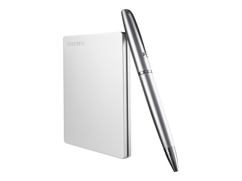 Toshiba Canvio Slim - Dysk twardy - 1 TB - zewnętrzny (przenośne) - 2,5" - USB 3.2 Gen 1 - srebrny
