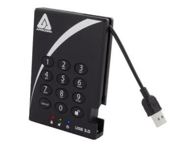 Apricorn Aegis Padlock 3.0 - Dysk twardy - zaszyfrowany - 1 TB - zewnętrzny (przenośne) - USB 3.0 - 5400 obr/min - bufor: 8 MB -