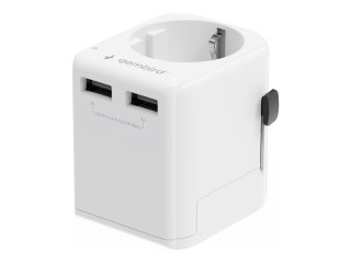 Gembird - Przejściówka złącza zasilania z przejściówką ładowania USB - Typ B, Typ G, Typ I (P) do USB, Typ F, Typ E, Typ C (R) -