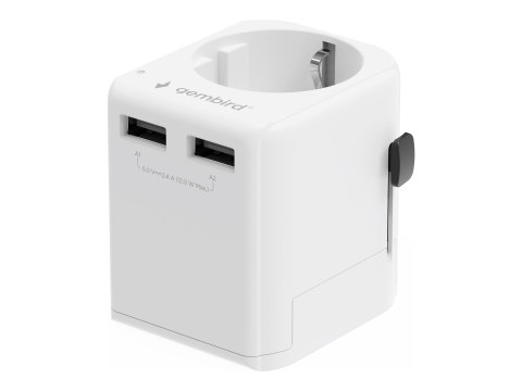 Gembird - Przejściówka złącza zasilania z przejściówką ładowania USB - Typ B, Typ G, Typ I (P) do USB, Typ F, Typ E, Typ C (R) -