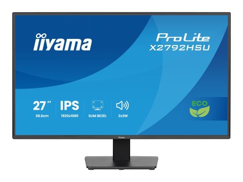 Iiyama ProLite X2792HSU-B1 - Monitor LED - 27" - 1920 x 1080 Full HD (1080p) @ 120 Hz - IPS - 300 cd/m² - 1500:1 - 3 ms - HDMI, 