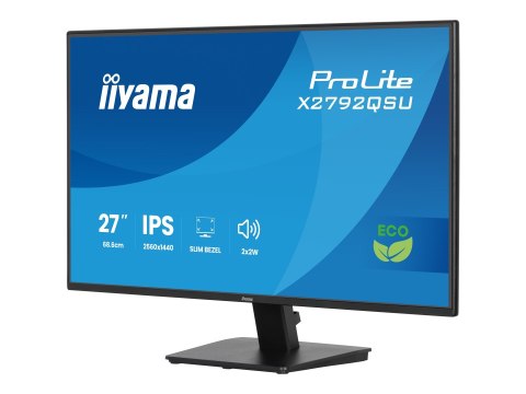 Iiyama ProLite X2792QSU-B1 - Monitor LED - 27" - 2560 x 1440 WQHD @ 70 Hz - IPS - 350 cd/m² - 1000:1 - 5 ms - HDMI, DVI, Display