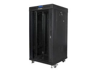 Lanberg FF01 series V2 - Stojak szafa - 600 x 600, płaski pakiet, z drzwiami szklanymi, LCD - z wyświetlacz LCD, termostat - wol