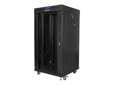 Lanberg FF01 series V2 - Stojak szafa - 600 x 600, płaski pakiet, z drzwiami szklanymi, LCD - z wyświetlacz LCD, termostat - wol