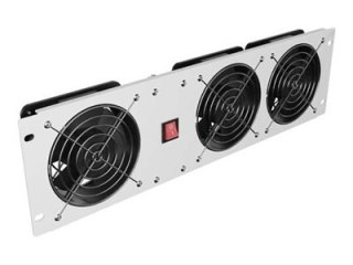 Lanberg - Panel wentylatora w szafie typu rack (pion) - z trzema wentylatorami - AC 230 V - RAL7035, szary - 3U - 19"