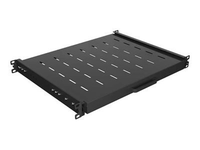 Lanberg - Półka suwana obudowy - 445 x 350 mm, nośność do 35 kg, montaż w 4 punktach - czarny, RAL 9004 - 1U - 19"