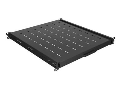 Lanberg - Półka suwana obudowy - 445 x 500 mm, nośność do 35 kg, montaż w 4 punktach - czarny, RAL 9004 - 1U - 19"