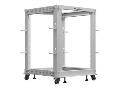 Lanberg - Stojak rama otwarta - 600 x 600-1000 mm (SxG) - szary, RAL7035 - 15U - 19"