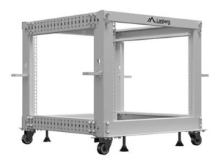 Lanberg - Stojak rama otwarta - 600 x 600-1000 mm (SxG) - szary, RAL7035 - 9U - 19"
