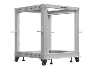 Lanberg - Stojak rama otwarta - 600 x 600-1100 mm (SxG) - szary, RAL7035 - 12U - 19"