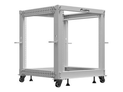 Lanberg - Stojak rama otwarta - 600 x 600-1100 mm (SxG) - szary, RAL7035 - 12U - 19"