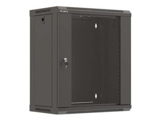 Lanberg WF03 Series - Szafa - 540 x 350, płaskie opakowanie, z drzwiami szklanymi - do montażu na ścianie - czarny, RAL 9004 - 1