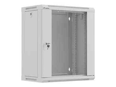 Lanberg WF03 Series - Szafa - 540 x 350, płaskie opakowanie, z drzwiami szklanymi - do montażu na ścianie - szary, RAL7035 - 12U