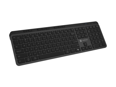Natec MEDUSA - Klawiatura - full size - bezprzewodowa - 2.4 GHz, Bluetooth 5.1 - QWERTY - US - przełącznik: X-Type - czarny, sza