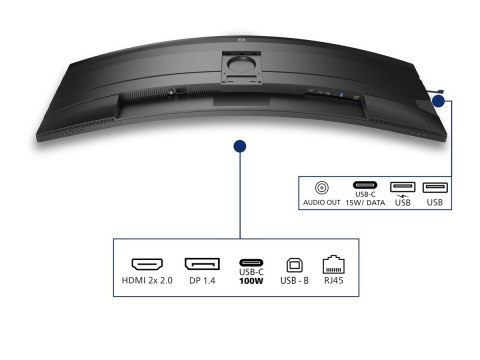 Philips 49B2U5900C - Monitor LED - zaokrąglony - 49" (48.8" widoczny) - 5120 x 1440 Dual Quad HD @ 75 Hz - VA - 400 cd/m² - 3000