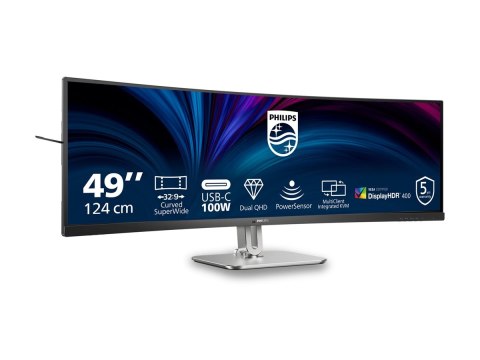 Philips 49B2U5900C - Monitor LED - zaokrąglony - 49" (48.8" widoczny) - 5120 x 1440 Dual Quad HD @ 75 Hz - VA - 400 cd/m² - 3000