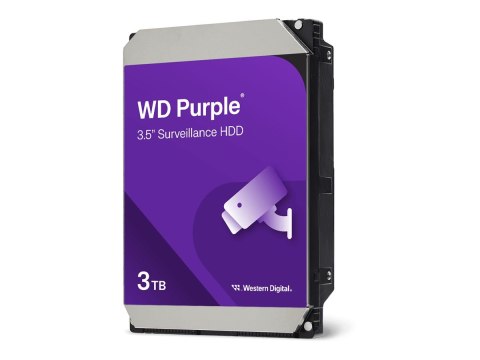 WD Purple - Dysk twardy - Nadzór - 3 TB - wewnętrzny - 3,5" - SATA 6Gb/s - bufor: 128 MB