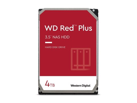 WD Red Plus - Dysk twardy - 4 TB - wewnętrzny - 3,5" - SATA 6Gb/s - 5400 obr/min - bufor: 128 MB