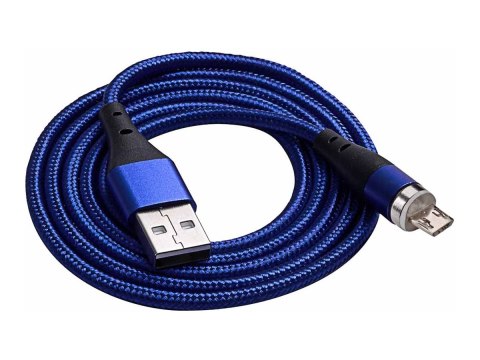 Akyga AK-USB-47 - Kabel USB - USB (M) do USB-C (M) magnetyczny - 5 / 9 V - 3 A - Power Delivery USB (18 W) - niebieski