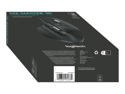 Logitech Master Series MX Master 3S - Edycja Bluetooth - mysz - ergonomiczna - praworęczna - optyczna - 7 przyciski - bezprzewod