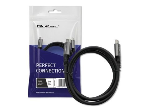 Qoltec - Kabel USB - USB-C (M) do USB-C (M) - Thunderbolt 3 / Thunderbolt 4 - 5 A - 1 m - Ultra szybkie ładowanie (240W) - czarn