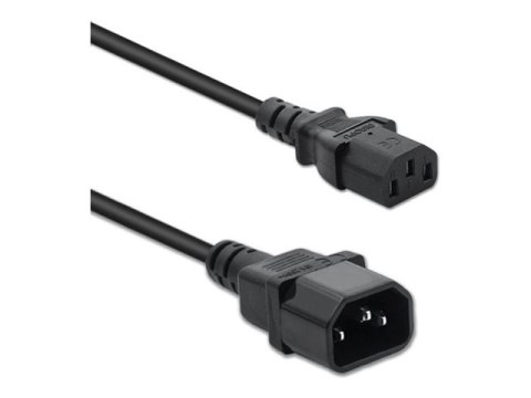 Qoltec - Kabel zasilający - IEC 60320 C14 do power IEC 60320 C13 - 250 V - 10 A - 1.5 m