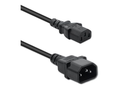 Qoltec - Kabel zasilający - IEC 60320 C14 do power IEC 60320 C13 - 250 V - 10 A - 1 m