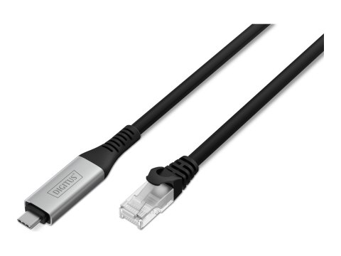 DIGITUS - Kabel sieciowy - USB-C (M) do RJ-45 (M) - 15 m - 6.2 mm - S/FTP - dupleks - CAT 6a - USB 3.2 Gen 1 - wsparcie dla Giga