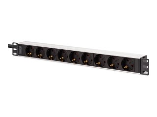 DIGITUS - Linka zasilania (montowany w stojaku) - profil aluminiowy - AC 230 V - wejście: IEC 60320 C20 - złącza wyjściowe: 9 (D