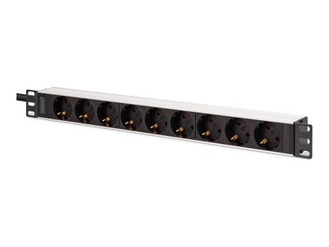 DIGITUS - Linka zasilania (montowany w stojaku) - profil aluminiowy - AC 230 V - wejście: IEC 60320 C20 - złącza wyjściowe: 9 (D