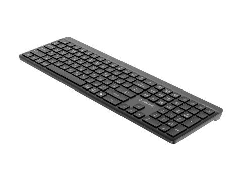Gembird - Klawiatura - tryb podwójny, dla biznesu, smukły - full size - bezprzewodowa - 2.4 GHz, Bluetooth 5.1 - Cyrylica - czar