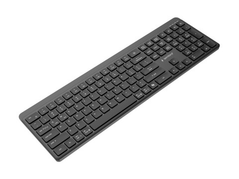 Gembird - Klawiatura - tryb podwójny, dla biznesu, smukły - full size - bezprzewodowa - 2.4 GHz, Bluetooth 5.1 - QWERTY - US - c
