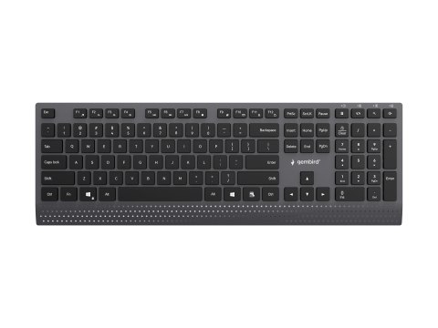 Gembird - Klawiatura - smukły, multimedialny - full size - USB, USB-C - QWERTY - US - czarny