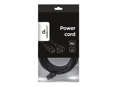 Gembird PC-186-VDE-10M - Kabel zasilający - power CEE 7/7 (M) kątowe do power IEC 60320 C13 prosty - 16 A - 10 m - odlewany - cz