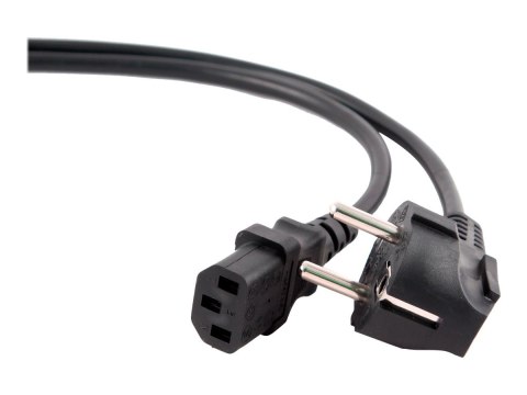 Gembird PC-186-VDE-10M - Kabel zasilający - power CEE 7/7 (M) kątowe do power IEC 60320 C13 prosty - 16 A - 10 m - odlewany - cz