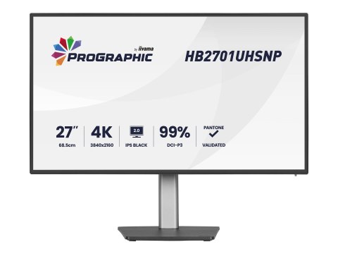 Iiyama ProGraphic HB2701UHSNP-B1 - Monitor LED - 27" - 3840 x 2160 4K @ 60 Hz - IPS Black 2.0 - 450 cd/m² - 3000:1 - 4 ms - HDMI