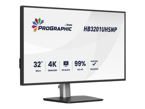 Iiyama ProGraphic HB3201UHSNP-B1 - Monitor LED - 31.5" - 3840 x 2160 4K @ 60 Hz - IPS Black 2.0 - 450 cd/m² - 3000:1 - 4 ms - HD
