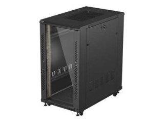 Lanberg FF01 series - Stojak szafa - 600 x 1000, paczka do samodzielnego montażu, z drzwiami szklanymi - z 6 wentylatorów chłodz