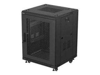 Lanberg FF01 series - Stojak szafa - 600 x 600, pakowane płasko, z drzwiami siatkowanymi - z 2 wentylatory chłodzące - wolnostoj