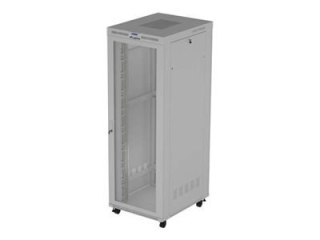 Lanberg FF01 series - Stojak szafa - 800 x 1000, płaski pakiet, z drzwiami szklanymi, LCD - z 6 wentylatorów chłodzących, termos