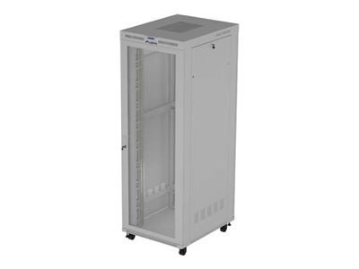 Lanberg FF01 series - Stojak szafa - 800 x 1000, płaski pakiet, z drzwiami szklanymi, LCD - z 6 wentylatorów chłodzących, termos