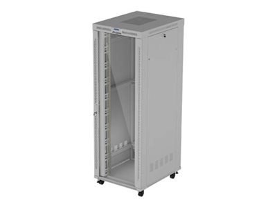 Lanberg FF01 series - Stojak szafa - 800 x 1000, płaski pakiet, z drzwiami szklanymi, LCD - z 6 wentylatorów chłodzących, termos
