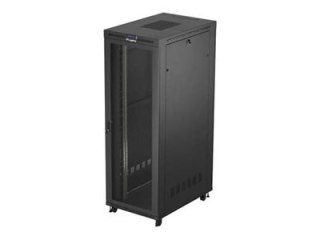 Lanberg FF01 series - Stojak szafa - 800 x 1200, pakowane płasko, z drzwiami szklanymi - z 6 wentylatorów chłodzących, termostat