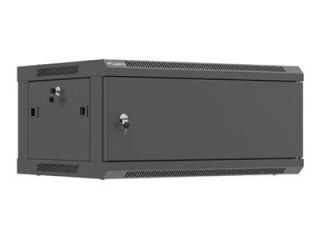 Lanberg WF01 Series - Stojak szafa - 600x450, pakowane płasko, z metalowymi drzwiami - do montażu na ścianie - czarny, RAL 9004 