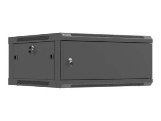 Lanberg WF01 Series - Stojak szafa - 600x600, płaska paczka, z metalowymi drzwiami - do montażu na ścianie - czarny, RAL 9004 - 