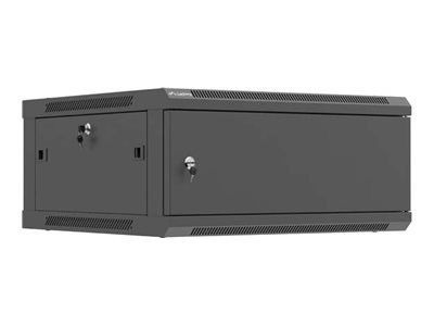 Lanberg WF01 Series - Stojak szafa - 600x600, płaska paczka, z metalowymi drzwiami - do montażu na ścianie - czarny, RAL 9004 - 
