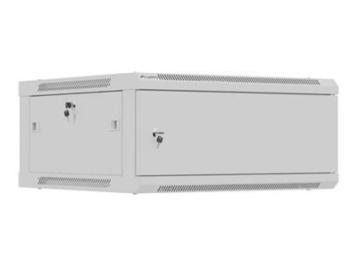Lanberg WF01 Series - Stojak szafa - 600x600, płaska paczka, z metalowymi drzwiami - do montażu na ścianie - szary, RAL7035 - 4U