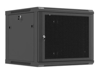 Lanberg WF01 Series - Stojak szafa - 600x600, pakowane płasko, z perforowanymi drzwiami - do montażu na ścianie - czarny, RAL 90