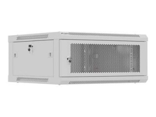 Lanberg WF01 Series - Stojak szafa - 600x600, pakowane płasko, z perforowanymi drzwiami - do montażu na ścianie - szary, RAL7035